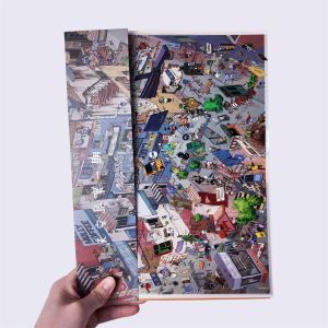 My Small Town Life Series A4-sized DIY Landscape Stickers - 2 large-sized papers +1 base card