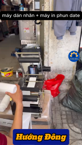 máy dán nhãn có in date máy dán nhãn chai tròn in phun date máy dán nhãn bán tự động MT-50