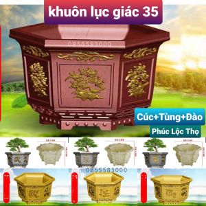 Khuôn đúc chậu cảnh lục giác 35 [khuôn chậu ABS siêu bền] có lòng trong