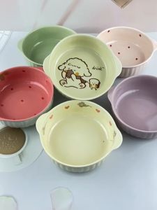 ชามมีหูจับ ชามเซรามิค   ขนาด 6.3 x 2.1 นิ้ว  มี 6 สี