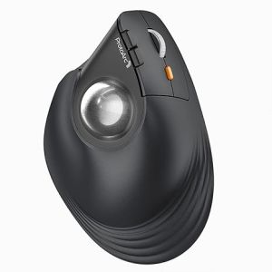 ProtoArc Vertical Wireless Trackball Mouse EM05 NL Bluetooth Ergonomic Rollerball Mouse Rechargeable Computer Laptop Thumb Mice