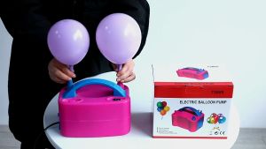 🇵🇭 Electric Balloon Pump Double-hole Automatic Pump Pink Double Nozzle Balloon Blowing Balloon Artifact Birthday Party Supplies