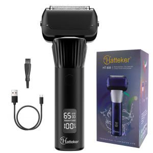 Hatteker | Hatteker 5-Blade Electric Shaver with Digital Display Washable Alloy Body Reciprocating Beard Razor Mens Shaving Razor