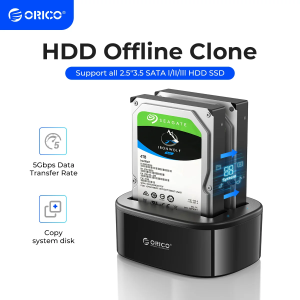 ORICO | ORICO 2 Bay Hard Drive Docking Station with Offline Clone USB 3.0 to SATA for 2.5/3.5 SSD HDD Enclosure UASP Protocol