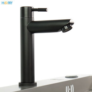 Vòi chậu rửa mặt lavabo lạnh Inox 304 sơn đen Hobby Home Decor LBL4D