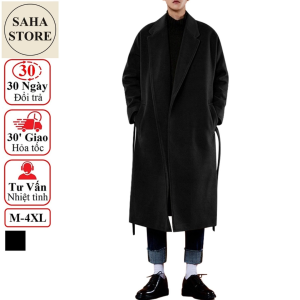 Áo măng tô nam form rộng SAHA22 khoác dạ blazer dáng dài mangto hàn quốc đen bigsize to cỡ lớn 3xl 4xl 5xl 90kg 100kg