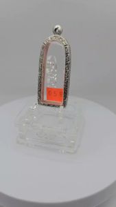 M#058 ตลับพระ/กรอบพระสเตนเลสลายไทย วงใน 2.15x5.2 ซม พิมพ์ลีลาพระรูปหล่อยืนหรือพิมพ์ใกล้เคียง เป็นต้น < ขนาดที่ใส่สวย 1.8x4.9 ซม >