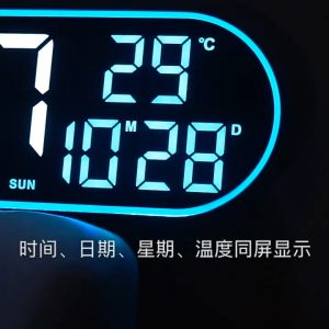 15 นิ้ว นาฬิกา ปลูกอิเล็กทรอนิกส์ แบบ ติดผลวันที่ อุณหภูมิ ซึ่งเป็นกรอบสี LED นาฬิกา แขวน 8021