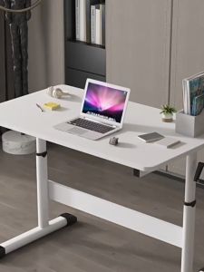 80/100/120CM Adjustable Table Desk Height Adjustable Height Computer Desk Standing Desk Solid Wood Hand-cranked Large Space Laptop Table Lift Desk Study Table for School Home Office