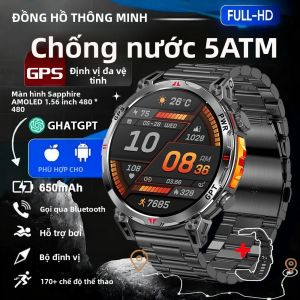 Đồng Hồ Thông Minh GPS Quân Sự Cấp Độ 2025 Mới Dành Cho Nam Đo Độ Cao Chính Xác Có La Bàn Chống Nước 3ATM Dành Cho Bơi Lội Thể Thao Tích Hợp Theo Dõi Nhịp Tim