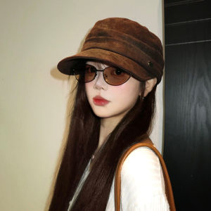 Zanning | Suede Folded Equestrian Style Retro Beret Flat Cap