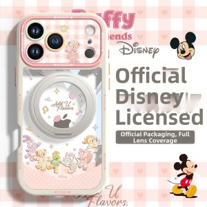 pinsai | Transparent Rotating Magnetic Bracket All-round Drop Protection Kawaii Fresh Style Disney Phone Case