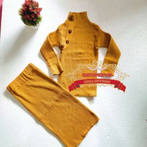 SETELAN ANAK PEREMPUAN DRESS RAJUT ANAK ONE SET