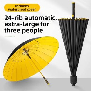 JOSEN LIGHTING | Automatic Large Reinforced Thick Waterproof Long Handle Umbrella