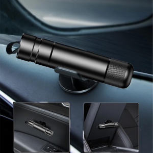 2-in-1 Car Safety Hammer Window Glass Breaker Seat Belt Cutter High Hardness Tungsten Steel Emergency Rescue Tool