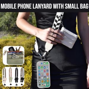 Mobile Phone Lanyard With Small Bag Phone Straps With Zipper Pouch Wallet Adjustable Length Strong Durable