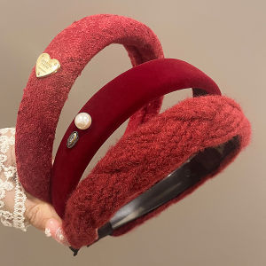 Ankela Red Hairband Womens New 2025 Face Washing High Top Fashionable Stylish Headwear Korean Style Fresh out Fashion Jewelry