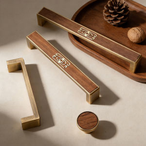 INNDUN | Brass Tone Drawer Cabinet Door Handle New Chinese Style Modern Minimalist