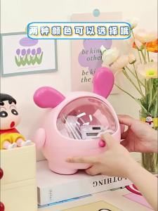 Dustproof Baby Bottle Organizer Desktop Sundries Storage Box Transparent Table Container with Up Lid