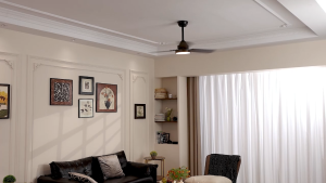 42 Inch Black Ceiling Fan 3 MDF Blades LED 18W 3CCT DC Motor Remote Quiet For Home Use