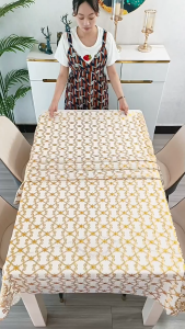PVC Tablecloth Desktop Decorative Cloth Hot Stamping Tablecloth Waterproof Scratch Resistant Household Tablecloth