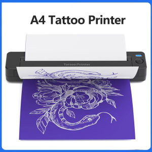 A4 Mini Portable Thermal Printer Multifunctional Tattoo Document Printer Transfer Photo Bluetooth Machine Use SmartPhone iPad PC