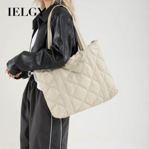 IELGY Ladies Large Capacity Casual Nylon Cloth Shoulder Bag Korean Version Fashion Simple Solid Color Tote Bag