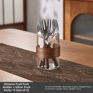 Baroquehouse | Creative Stainless Steel Wood Handle Child Safe Dessert Fork
