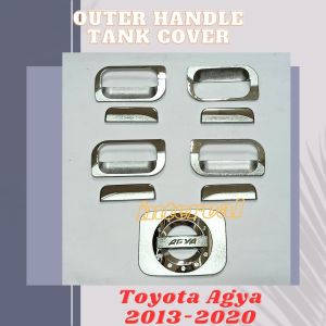 Paket Cover Handle Outer Pintu Tank & Tutup Bensin Mobil Agya 2013 Chrome