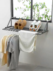 Stainless Steel Extendable Towel Hanger Ampaian Drying Rack Balcony Laundry Rack Clothes Hanger Rak Baju Balkoni 晾衣架