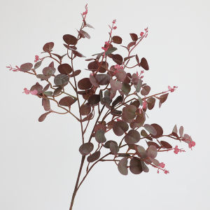 Autumn Orange Eucalyptus Leaf Forest Money Leaf  Artificial Flower Wedding Bouquet Decor Home Desktop Display Flowers