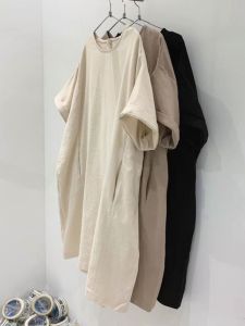 plus Size Womens Summer Korean Style Loose Meat Covering Short Sleeve Midi Dress Comfortable Lazy Fashion plus MM Dress