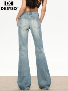 Low Waist Straight Leg Denim Jeans Womens Summer 2025 New American Style Spicy Girl Loose Slimming Narrow Version Drapey Wide Leg Pants