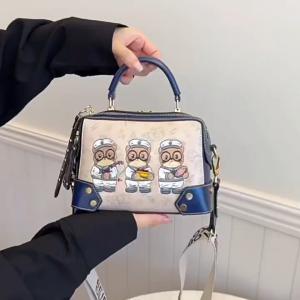 Túi nữ dạng hộp vuông beibao trẻ trung họa gấu