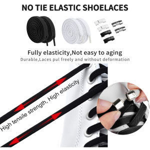Shoelaces Buckle Lock Metal Press Lock Shoe Laces Elastic Shoelace with Buckle Lock Suitabale for Kids Adults Shoe Strings