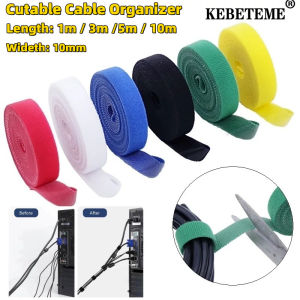 Kebememe 5m dụng cụ cố định cáp dữ liệu tái sử dụng có thể tháo rời băng buộc dây buộc cáp gai dính dây đai dây tổ chức Cáp USB quản lý bảo vệ