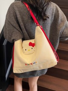 Large Capacity Adorable HelloKitty Womens Tote Bag Fashionable Crossbody Backpack for Commuting Double Shoulder Bag