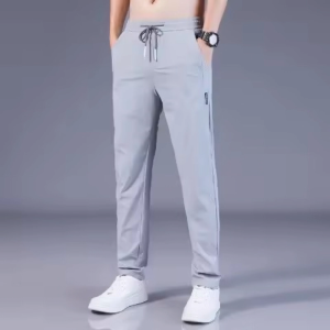 GentWear [Buy 1 Take 1] Mens Ice Silk Pants Mens Loose Breathable Straight Leg Slim Casual Pants Summer Thin Pants Stretch Mens Athletic Pants