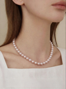 YISHU | 2026 New Rose Pink Pearl Necklace Light Luxury French Elegant