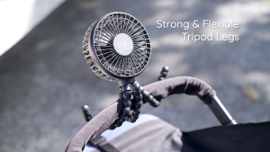 BreezeTech® OctoBreeze Tripod Fan – 4000mAh Battery | USB-C Charging | Power Bank | 4 Wind Speeds | Flexible Tripod Legs