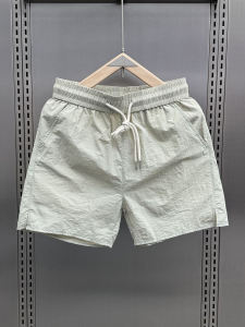 Quần Short Nam Mùa Hè Mỏng Nhanh Khô Quần Dài Đến Giữa Bắp Chân Thời Trang Thường Ngày Ba Mảnh Quần Đi Biển Màu Trơn Có Dây Rút