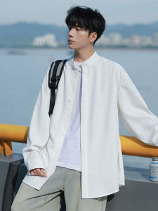 Japanese Cityboy White Shirt: Men's Spring and Autumn Fashion Brand Loose Casual Long-Sleeved Shirt High-Grade Ruan Handsome Coat