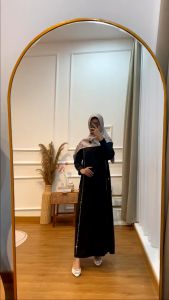 GDTIMA Baju Lebaran 2024 Gamis Baju Dress Wanita Lengan Panjang Dress Hitam Muslim Permium