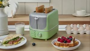 Máy Nướng Bánh Mì 2 Ngăn Rộng Với 7 Mức Nhiệt Độ Cài Đặt Sẵn Chức Năng Rã Đông - Máy Làm Bánh Mì Sandwich Máy Nướng Bánh Mì Có Khay Hứng Vụn Bánh Có Thể Tháo Rời Phích Cắm US/EU