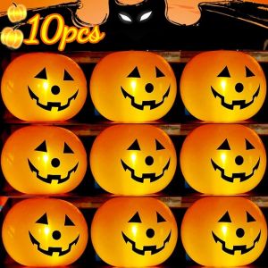 10pcs bí ngô Halloween Đèn Led 10inch phát sáng bóng bay cao su lừa hoặc điều trị trẻ em Quà tặng bữa tiệc Halloween đồ cung ứng trang trí