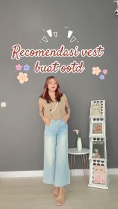 LEONNA - ABRIANA ROMPI VEST KNIT WANITA FASHION KOREAN STYLE