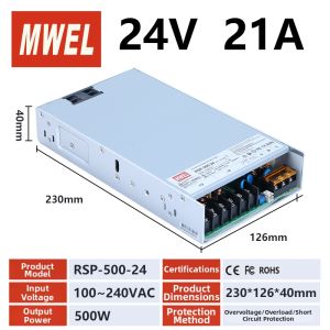 MWEL | High-power Coffee Machine Baking Equipment Dedicated PFC Transformer 500W 24V