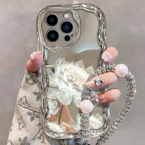 Electroplated White Epiphyllum for Opporeno11 Phone Case Findx7pro New Arrival Reno10/9/8/7/6/5/4SE Female A2M/A1pro Mirror K11/K10x Fancy A93s