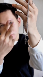 Dây chuyền ODIN Blue Core "Tinh Thể Xanh"-Phong cách Scifi Gothic-Thép titan 316L-Bảo hành trọn đời-Full box ODIN Black
