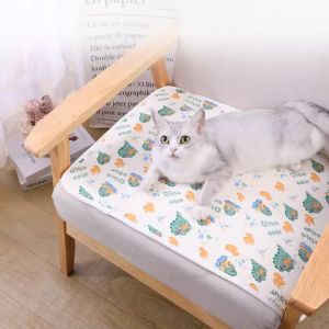 HATELI Dog Summer Cooling Mat Pad Cute Cartoon Pattern Cat Dog Sleeping Mat Kennel Ice Silk Cool Mats Floor Sofa Non-slip Anti-scratch Breathable Washable Blanket Pet Supplies